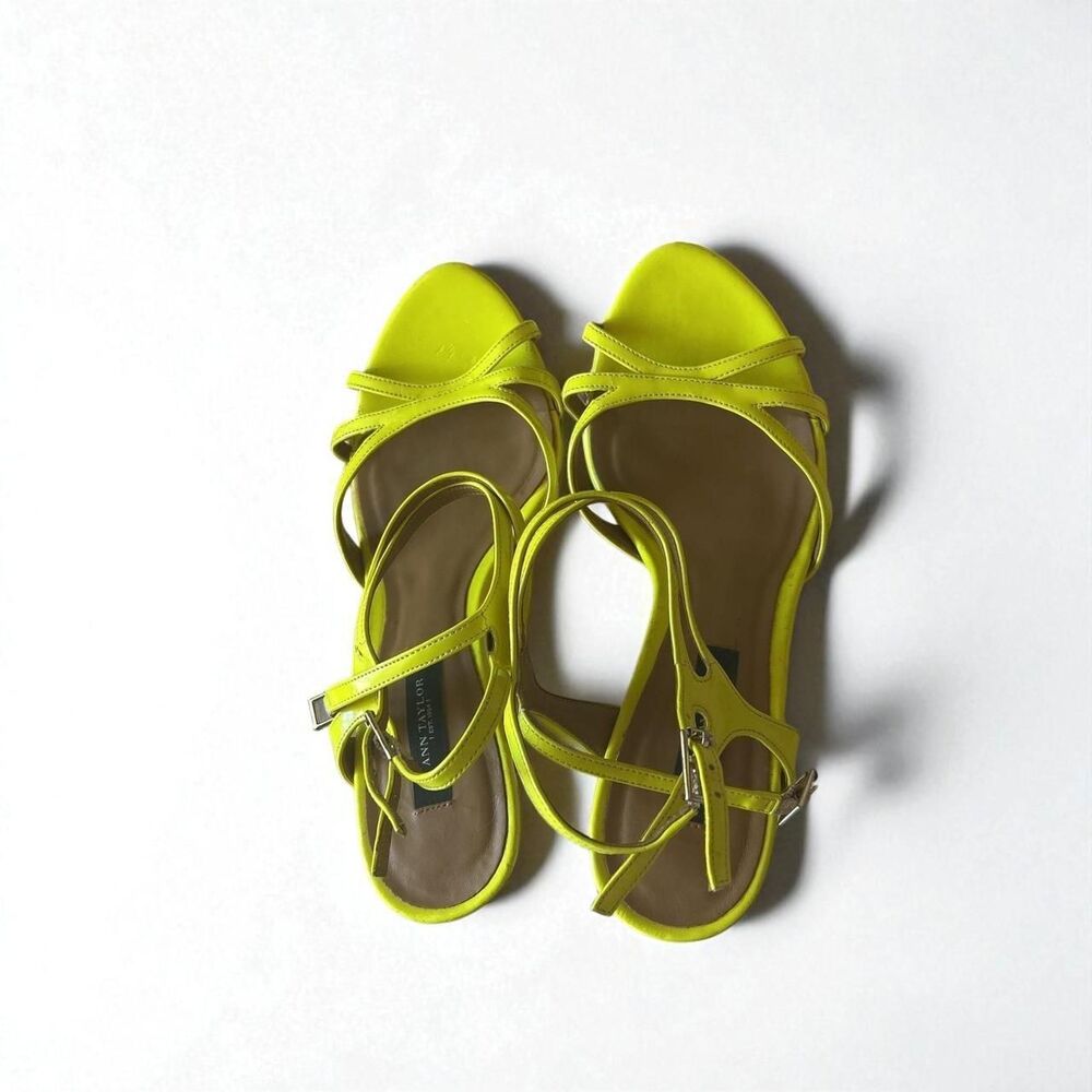 Ann Taylor Women's Yellow Strappy Heels Size 7.5 - Picture 5 of 6